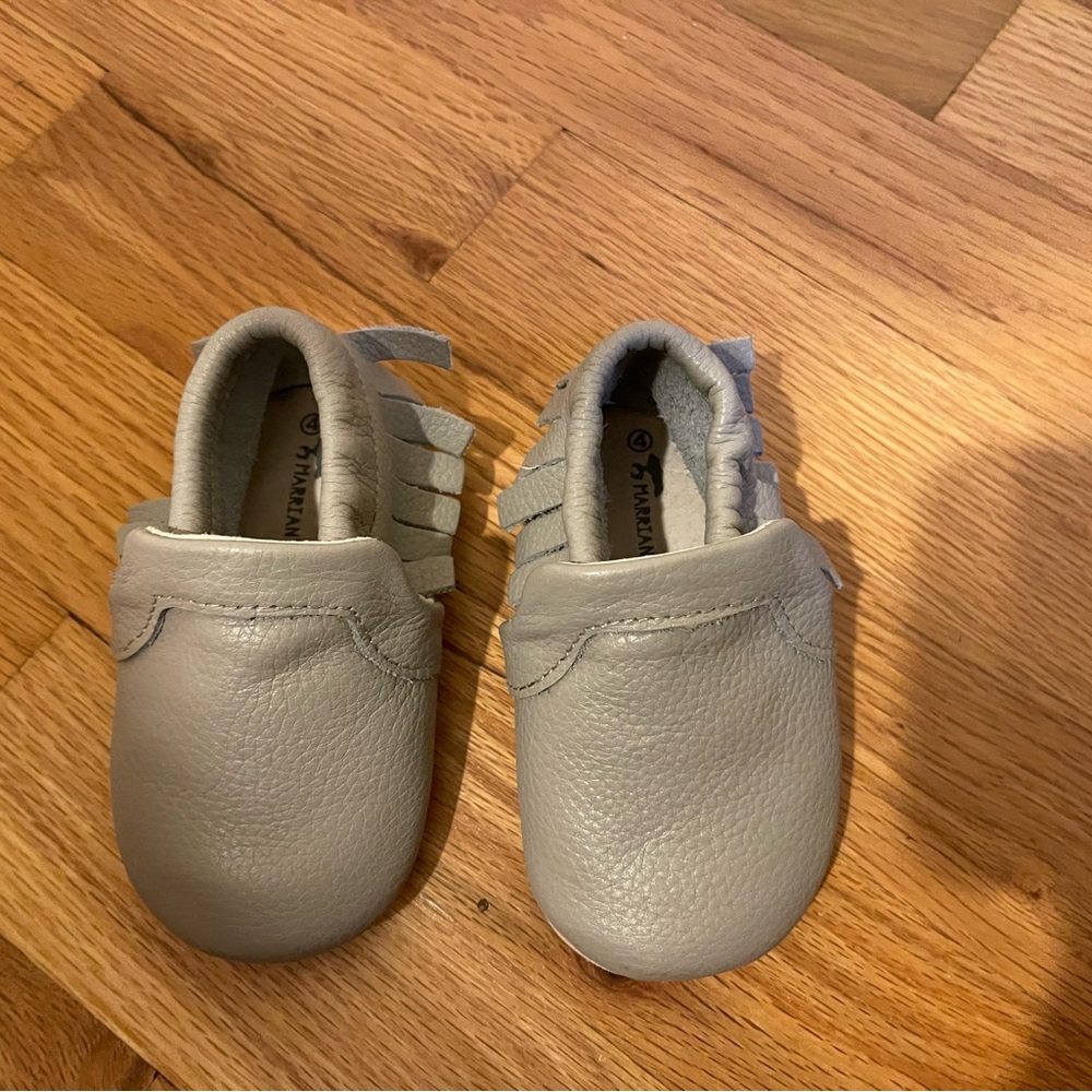Marrian Premium Soft Gray Leather Moccasins for Kids